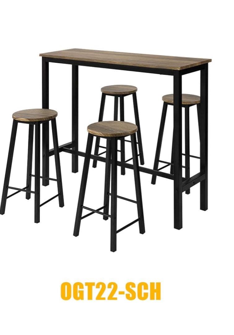 【色:ブラック】SoBuy カウンターテーブル セット OGT22-SCH