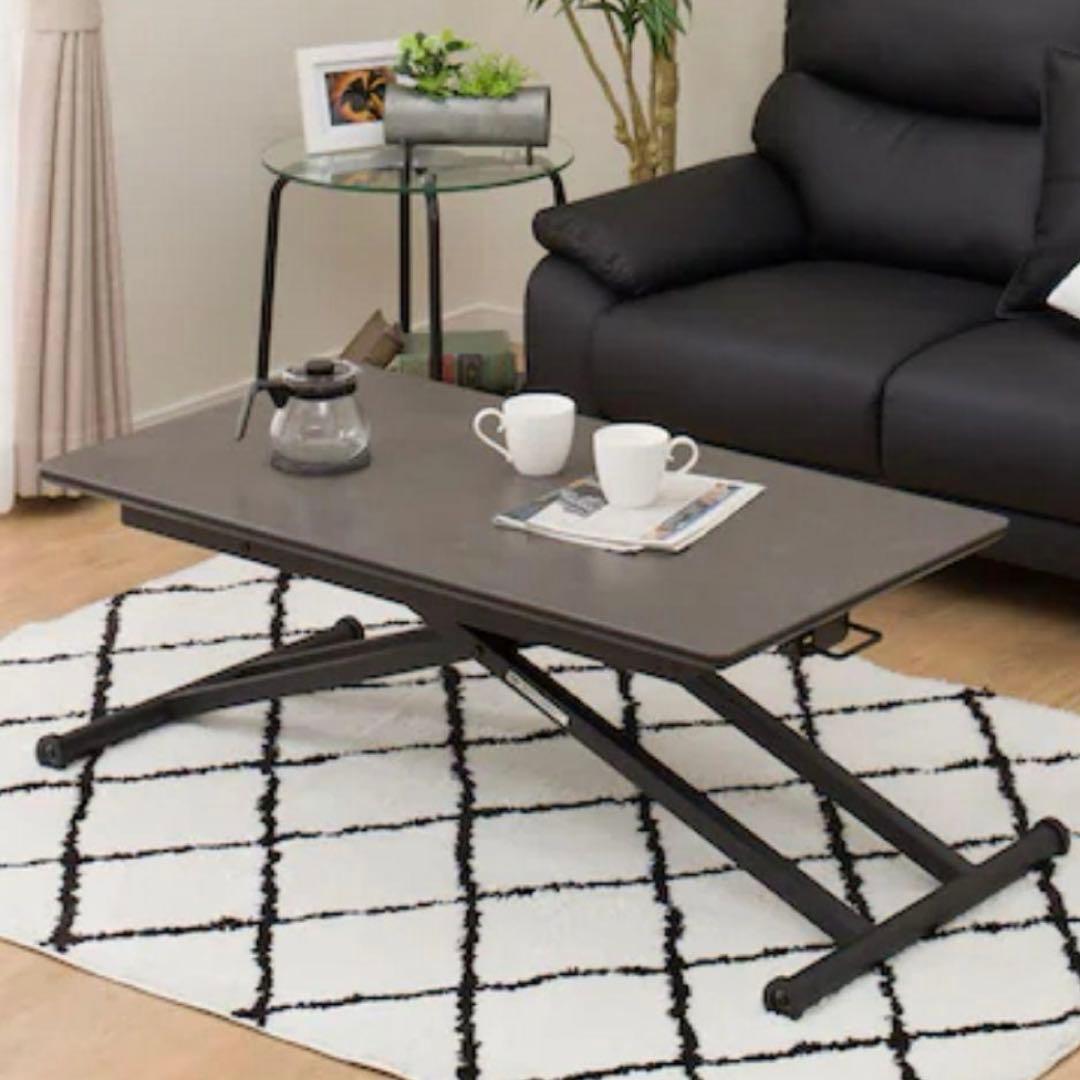 ニトリ セラミック昇降ダイニングテーブル(GY AT01) 幅120cm