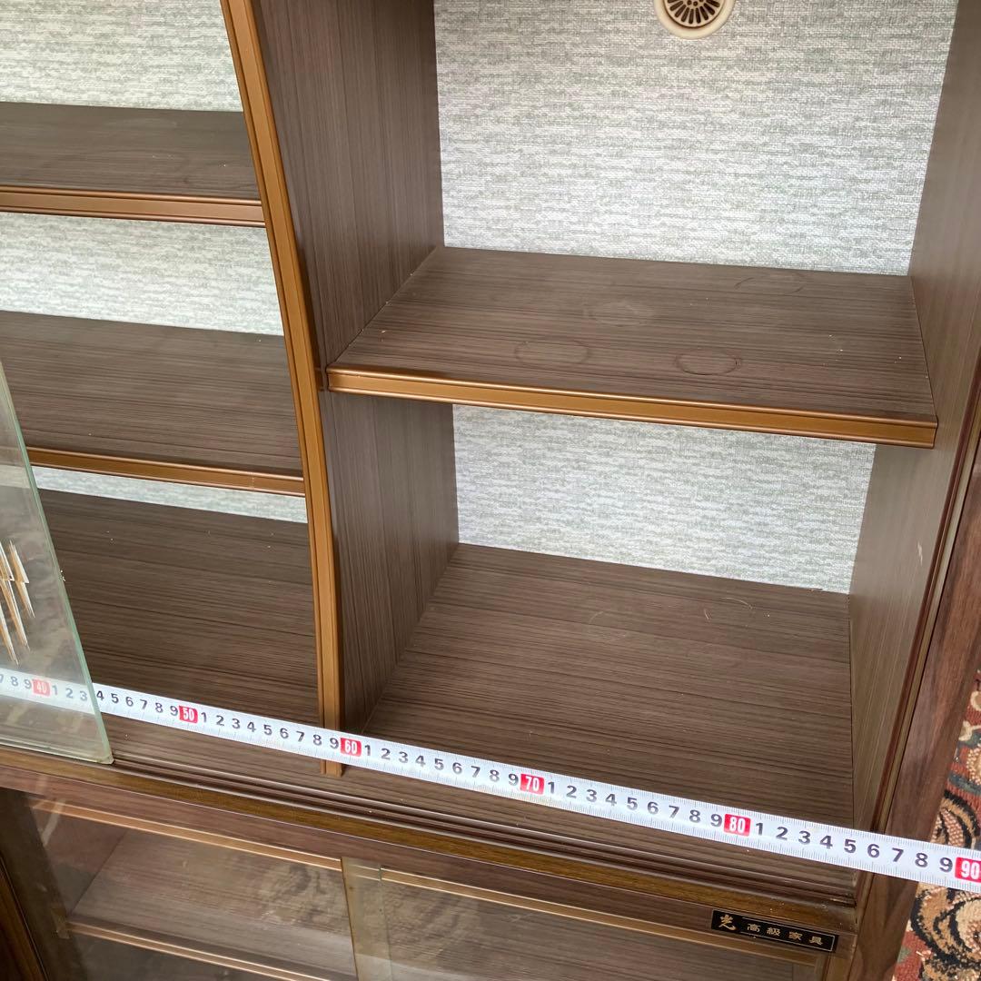 昭和レトロ ミッドセンチュリー 古家具 飾り棚 サイドボード 装飾ガラス戸