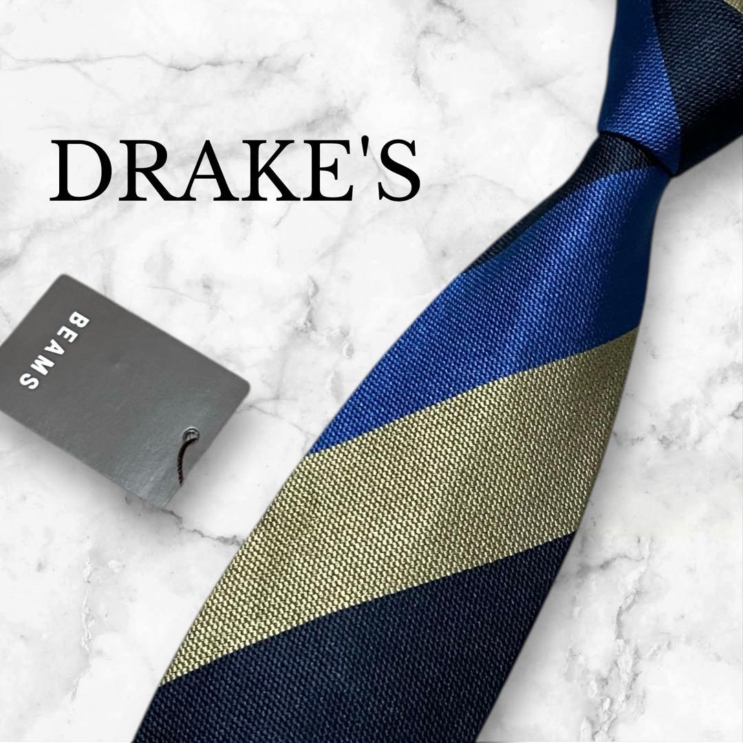 【未使用】DRAKE'S ドレイクス　ネクタイ　ストライプ　ジャガード　タグ付き