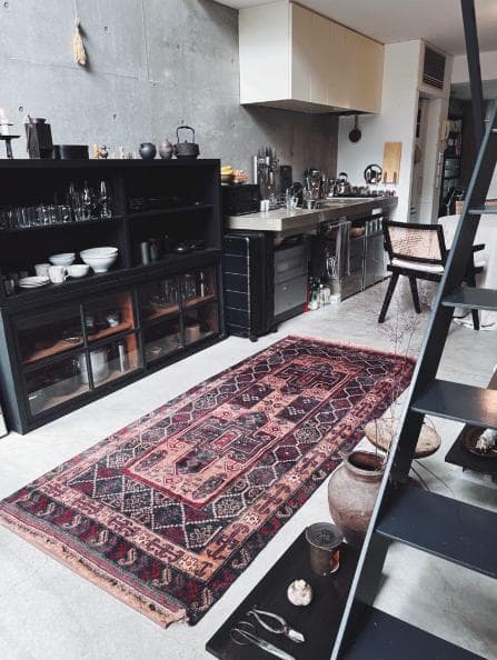 ヴィンテージラグ　トライバルラグ　100×223センチ