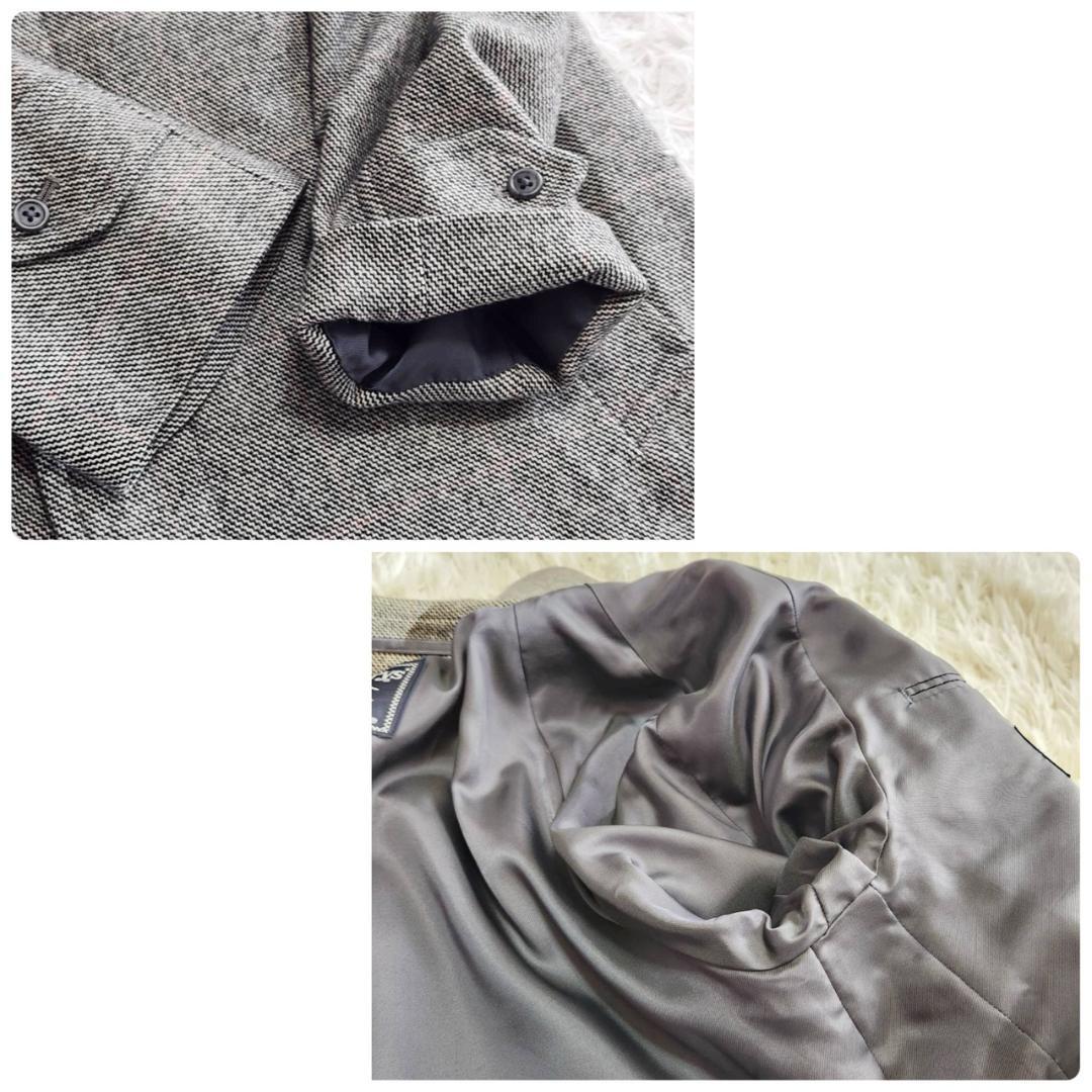 バーバリー ステンカラーコート メンズM カシミヤ混 グレンチェック チェスター