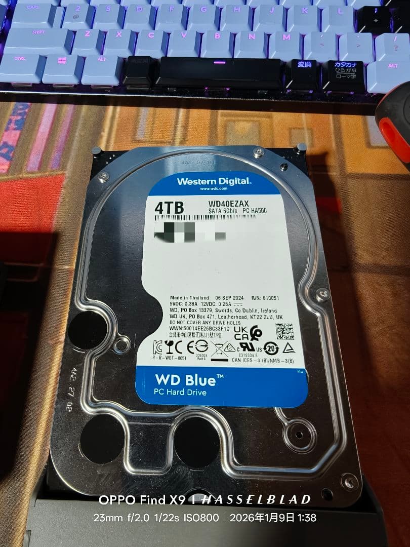 内蔵型ハードディスクドライブ WD Blue 4TB HDD WD40EZAX