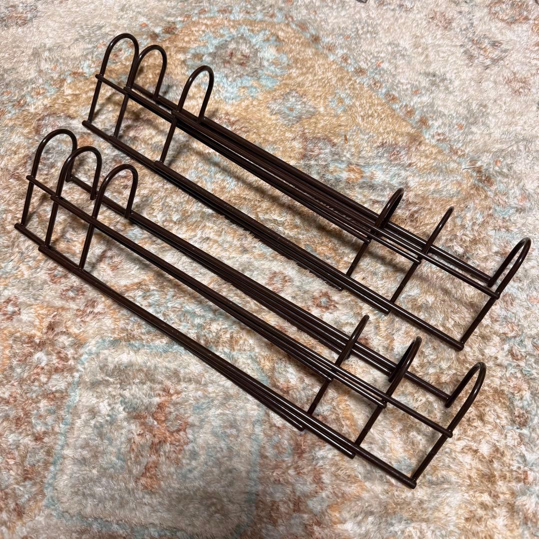 衣類収納アップハンガー（ダークブラウン）6本組