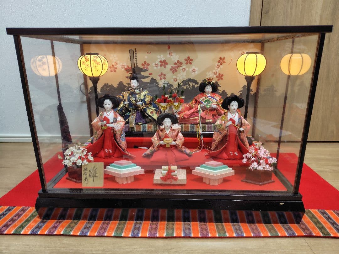 ひな祭り 雛人形セット ガラスケース入り