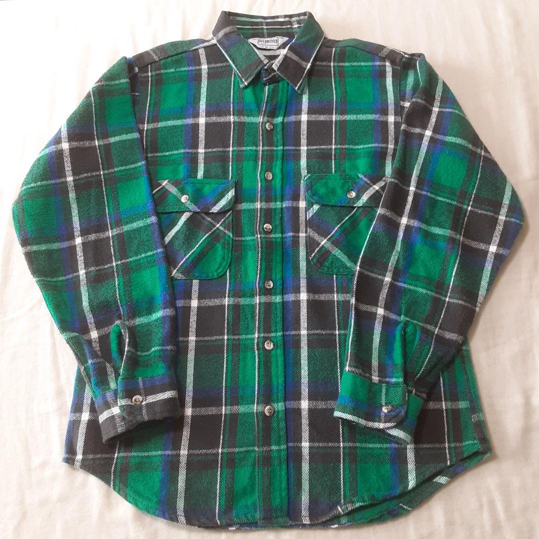 70s 80s FIVE BROTHER ネルシャツ 三角タグ USA製 M