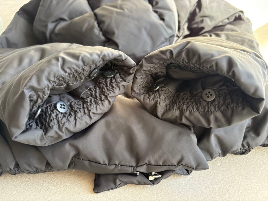 SHIPS ダウンジャケット フードショートダウン ファー付き 黒36