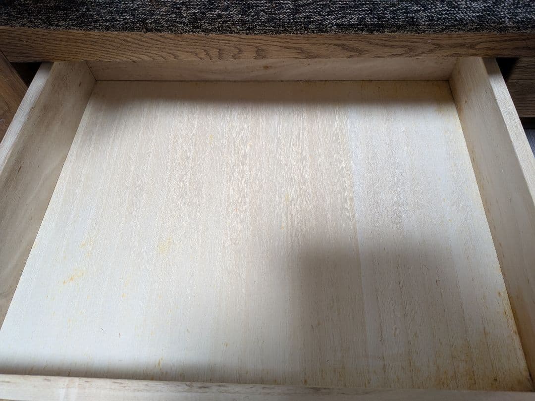 ブラウン 2人掛けソファ 引き出し収納付き