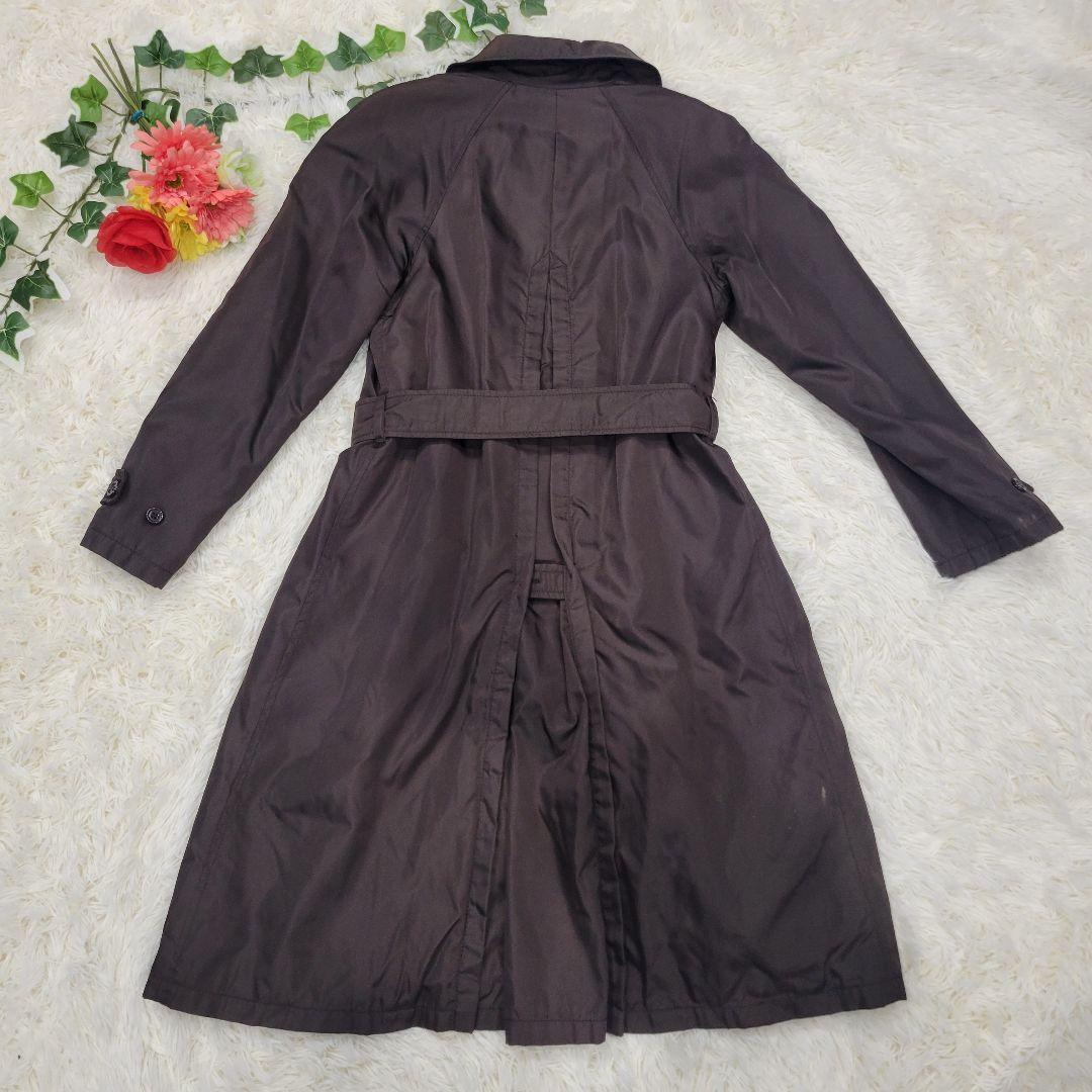 PRADA　ブラウン　ロングコート　裏地キルティング　トレンチコート