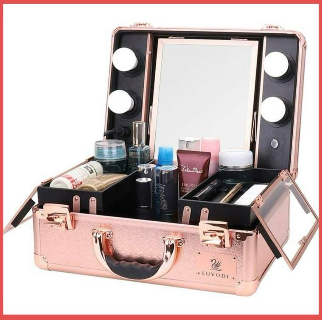 Susire メイクボックス コスメボックス 鏡付き ライト ミニドレッサー 収