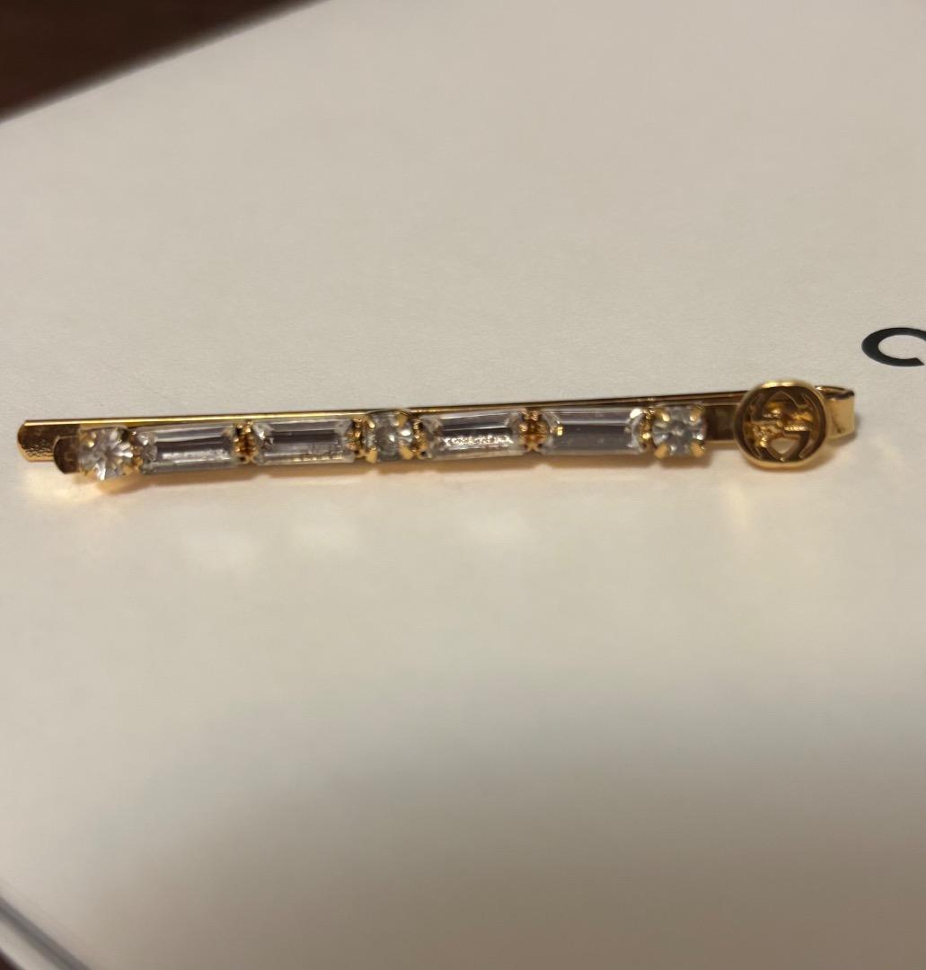 GUCCI ゴールド ヘアピン クリスタル(特価)
