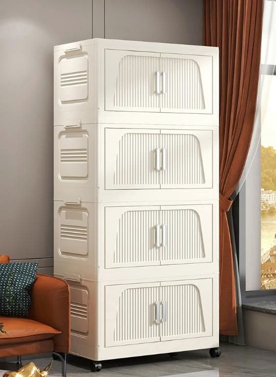 折りたたみ式　収納ボックス5段　オフホワイト　未使用