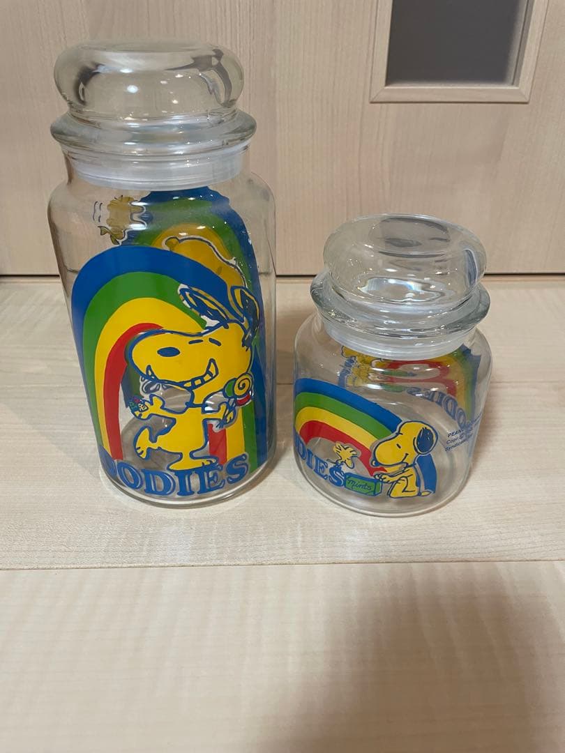 スヌーピー・アンカーホッキングガラス瓶 2個セット