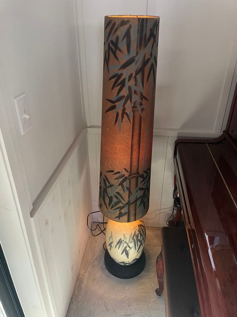 昭和レトロ 竹柄 フロアランプ 和モダン 間接照明 高さ140cm