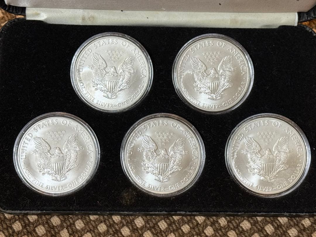 レア ハーレーコレクション イーグル1オンス銀貨5枚 純銀 ウォーキングリバティ