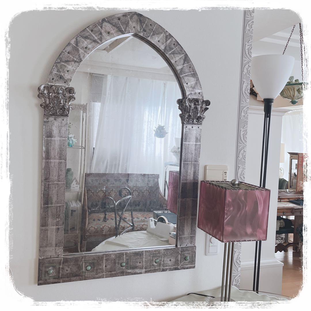 アートミラー　イギリスヴィンテージハンドメイド　直接引き取り歓迎！