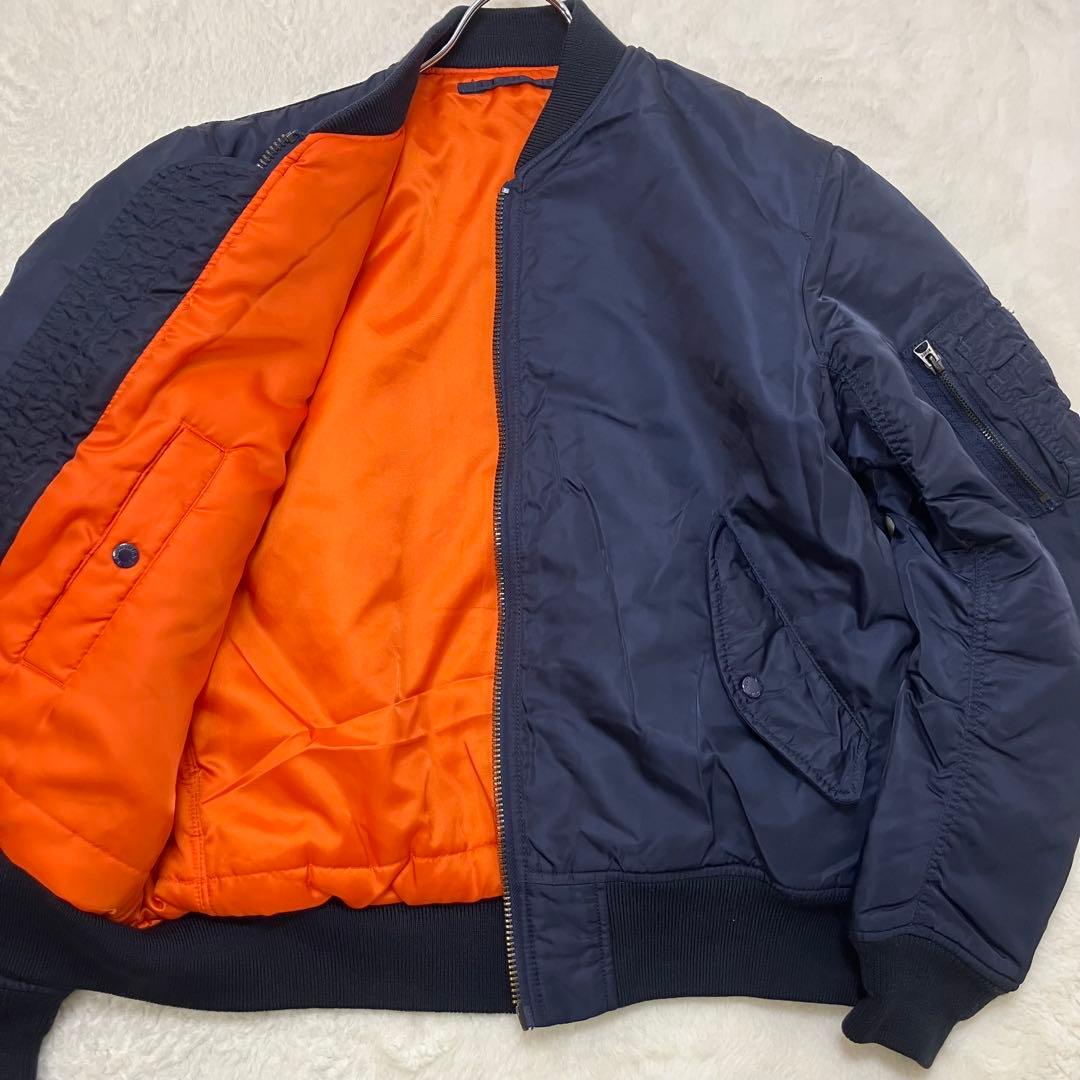 美品✨アヴィレックス XL ネイビー リバーシブル MA-1 フライトジャケット