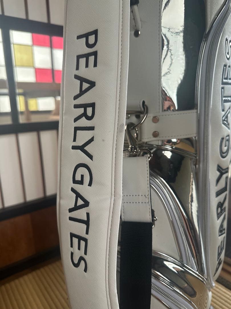 PEARLY GATES キャディバッグ ホワイト シルバー