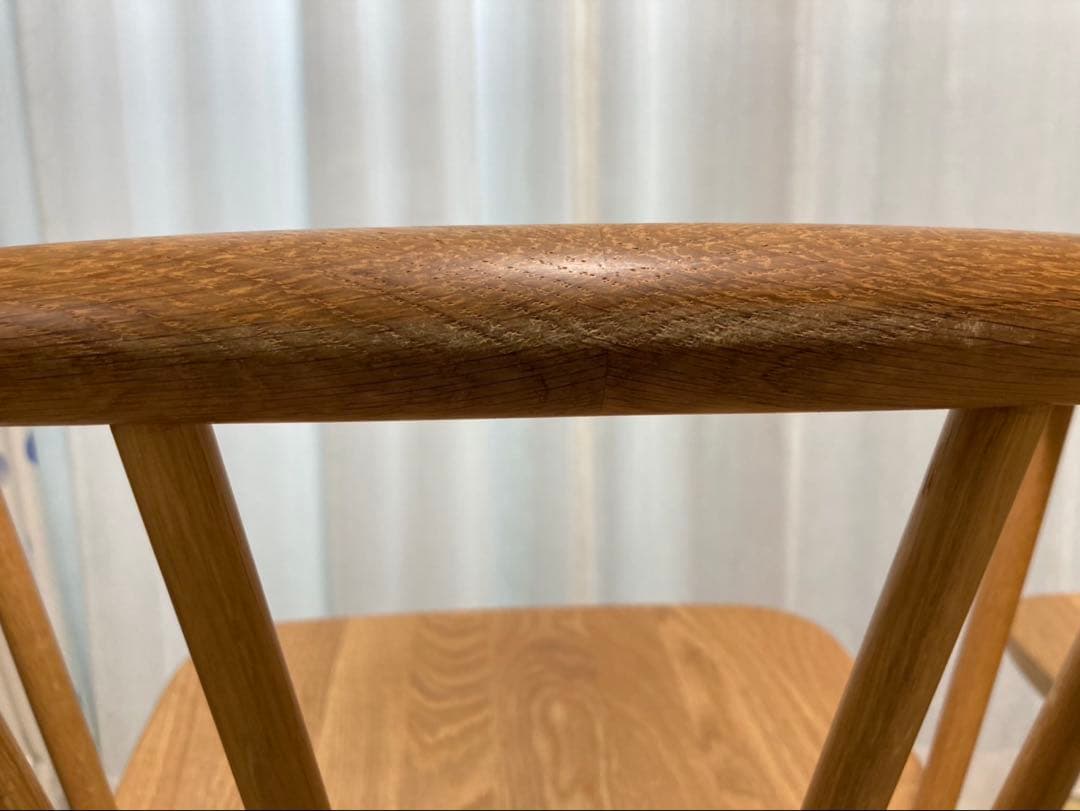 無印良品　オーク材 アームチェア 丸脚 2脚
