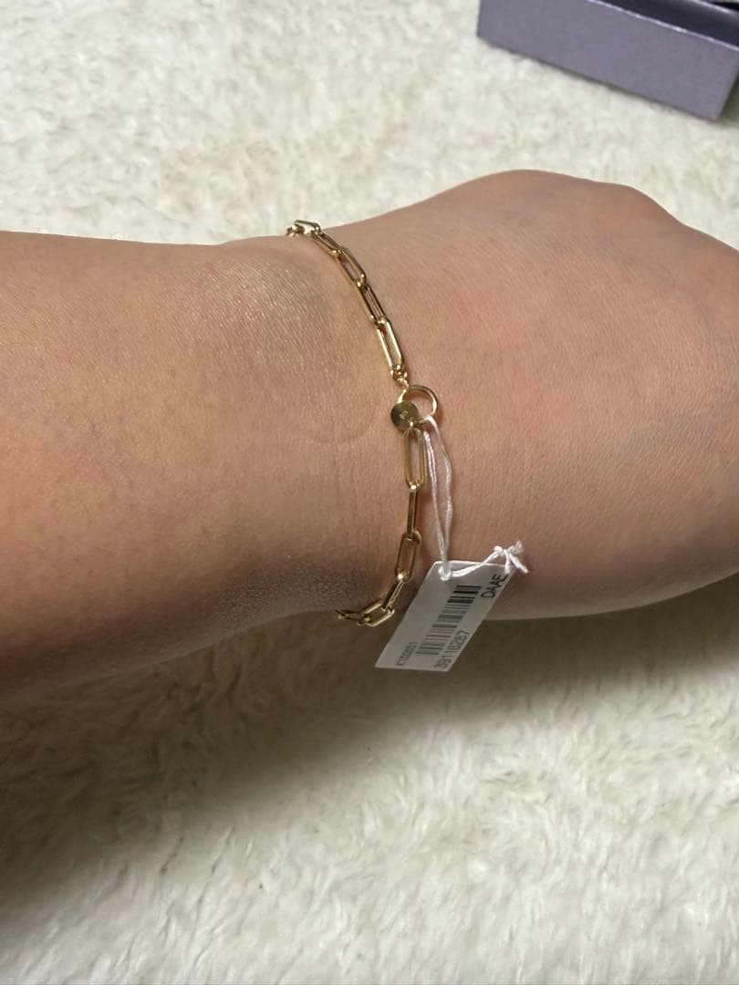 18kゴールドリンクチェーンブレスレット