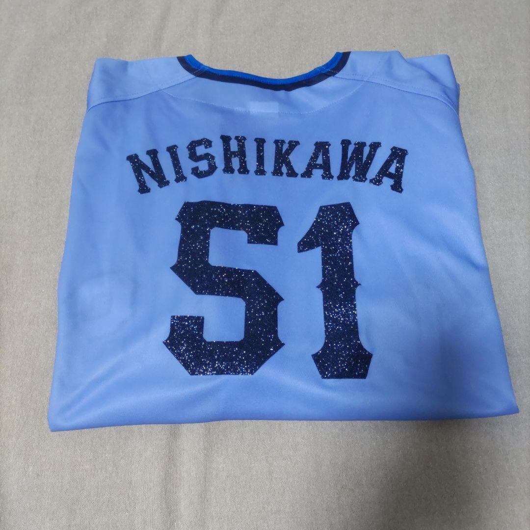 西武ライオンズ.西川愛也.ユニフォーム(サマーブルー.ラメ.Lサイズ).