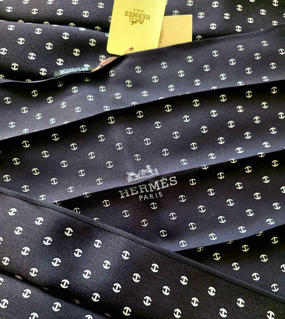 新品・未使用HERMES エルメス タイ スカーフ シルク100% タグ付き