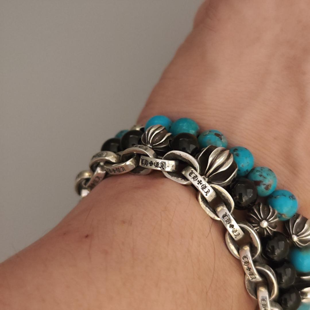 CHROME HEARTS クロムハーツ トルマリン 8mmブレス SV925