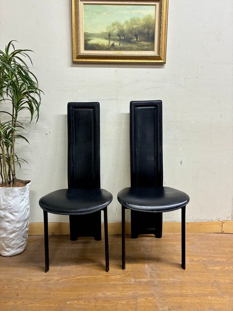 管437☆IDC大塚家具☆本革☆ハイバックチェアー☆イタリア製