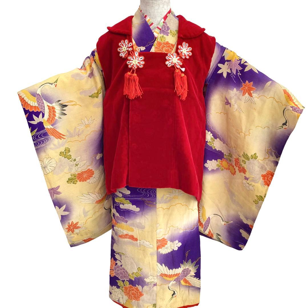 アンティーク3歳 女の子 子供着物 七五三 アンティーク着物 NO4