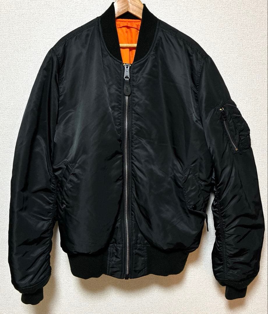 ALPHA アルファ MA-1 フライトジャケット ブラック 黒 XL