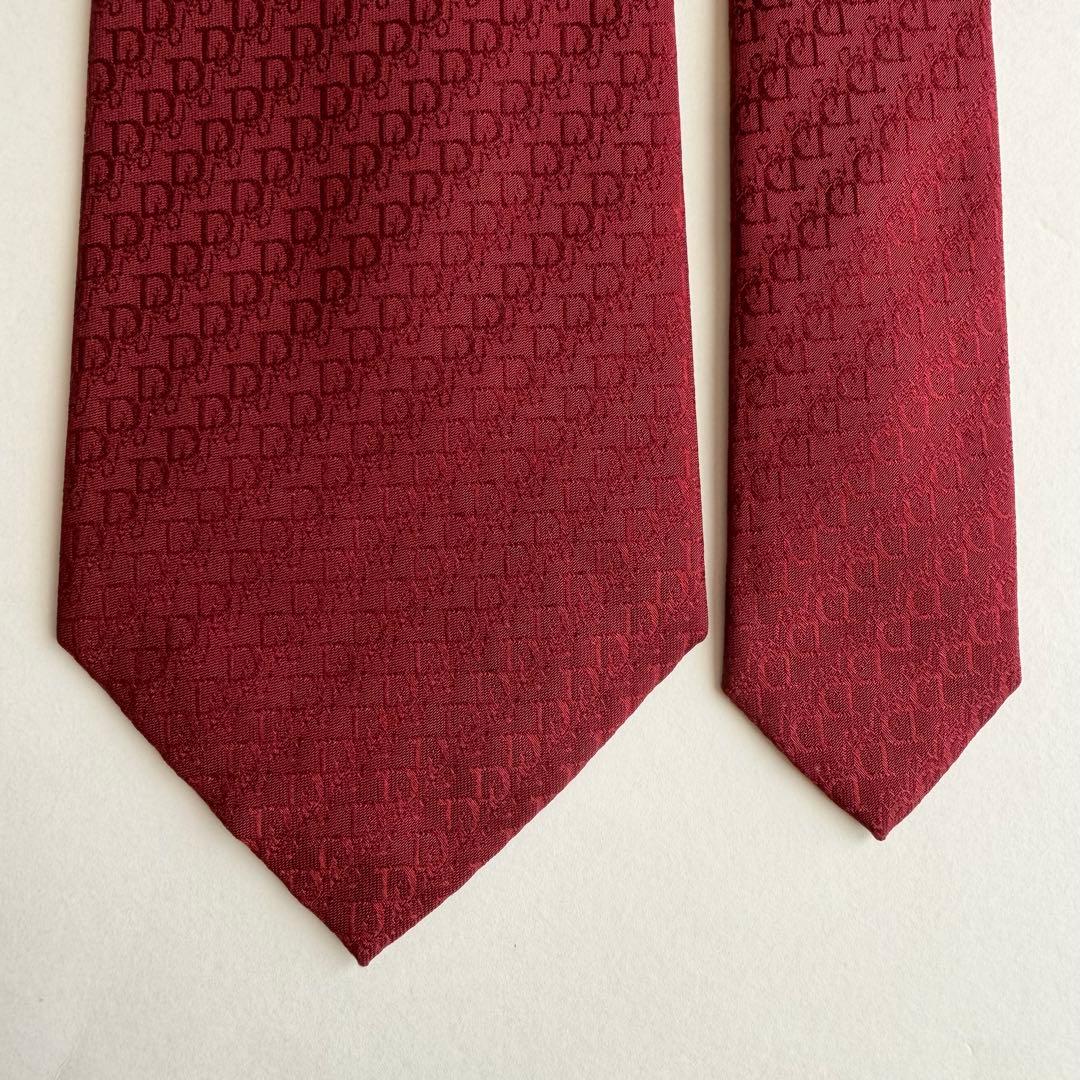 新品 未使用　Dior ディオール　バーガンディ ブランドDロゴネクタイ