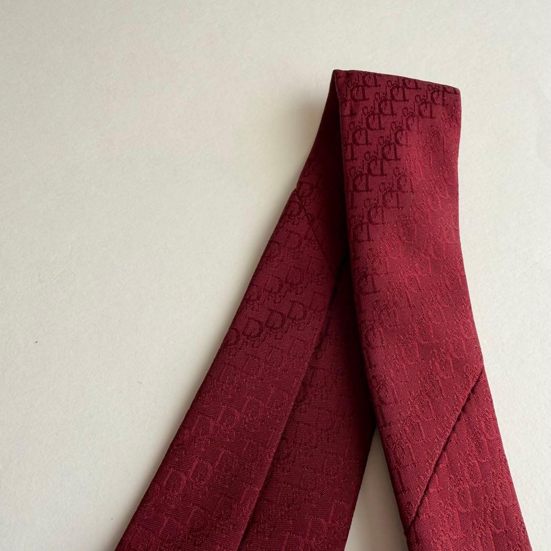 新品 未使用　Dior ディオール　バーガンディ ブランドDロゴネクタイ