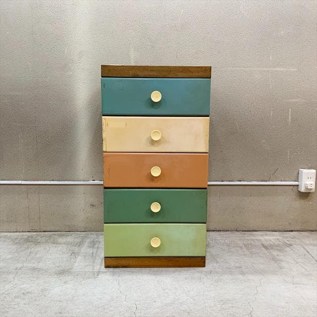 昭和レトロ古家具カラーサイドチェスト