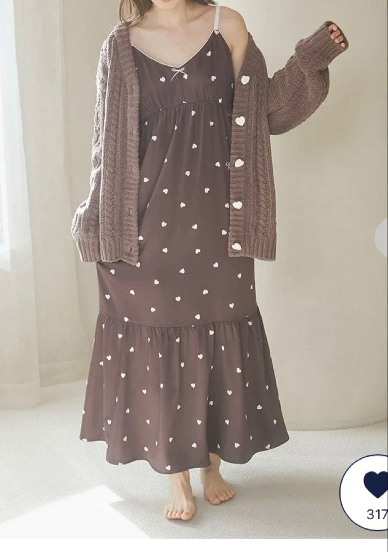 gelato pique ハートアランカーディガン　brw