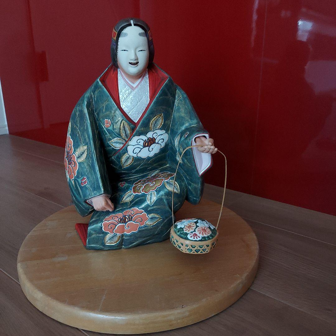 井上 あき子作 博多人形『花篭』置物 陶器