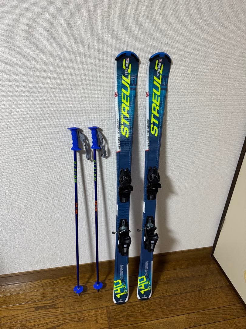 【美品】STREUL ST-JB 140cmジュニアスキーセット【専用ケース付】