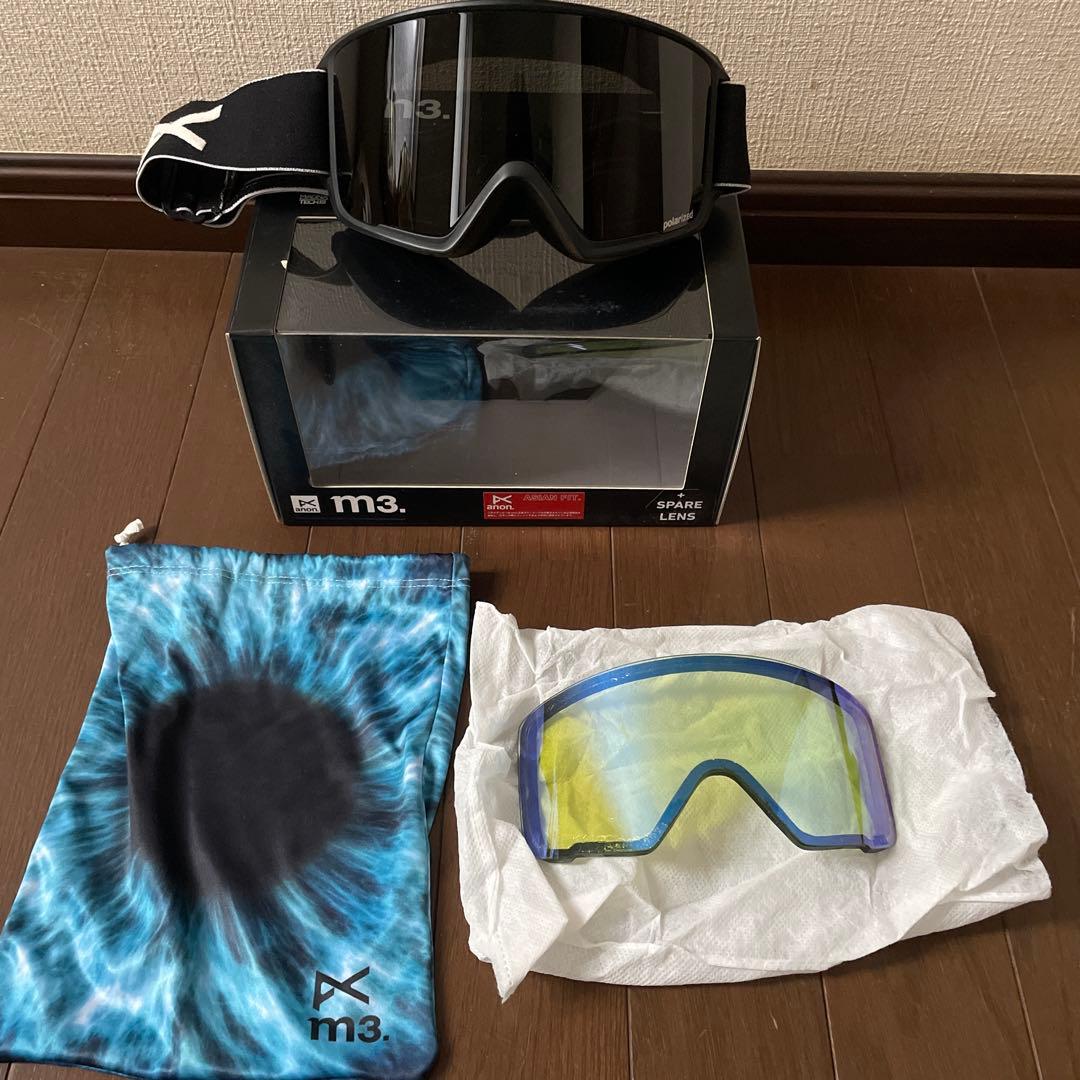 anon m3 ゴーグル 本体と付属品スペアレンズが難アリ。本体は難アリでは無い
