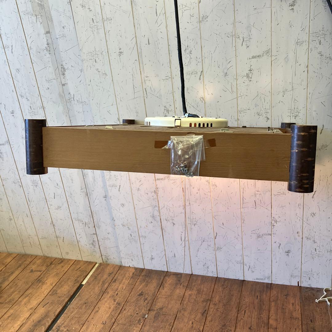 昭和レトロ ナショナル 座敷電燈笠 蛍光灯 ペンダント 木製 ウッドライト