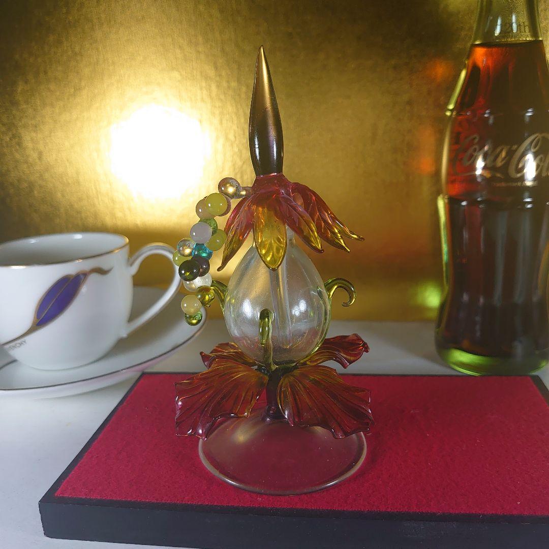 ガラス工芸品　香水瓶　木の実