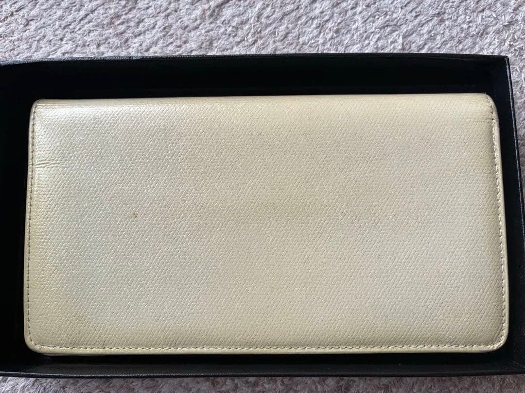 CHANEL シャネル 長財布 二つ折り ココボタン フラップ ベージュ レザー