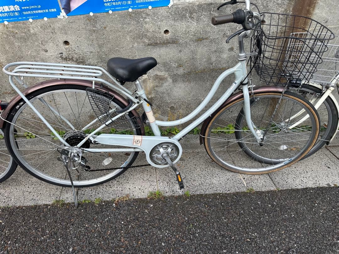 グレー シティサイクル 前カゴ付き