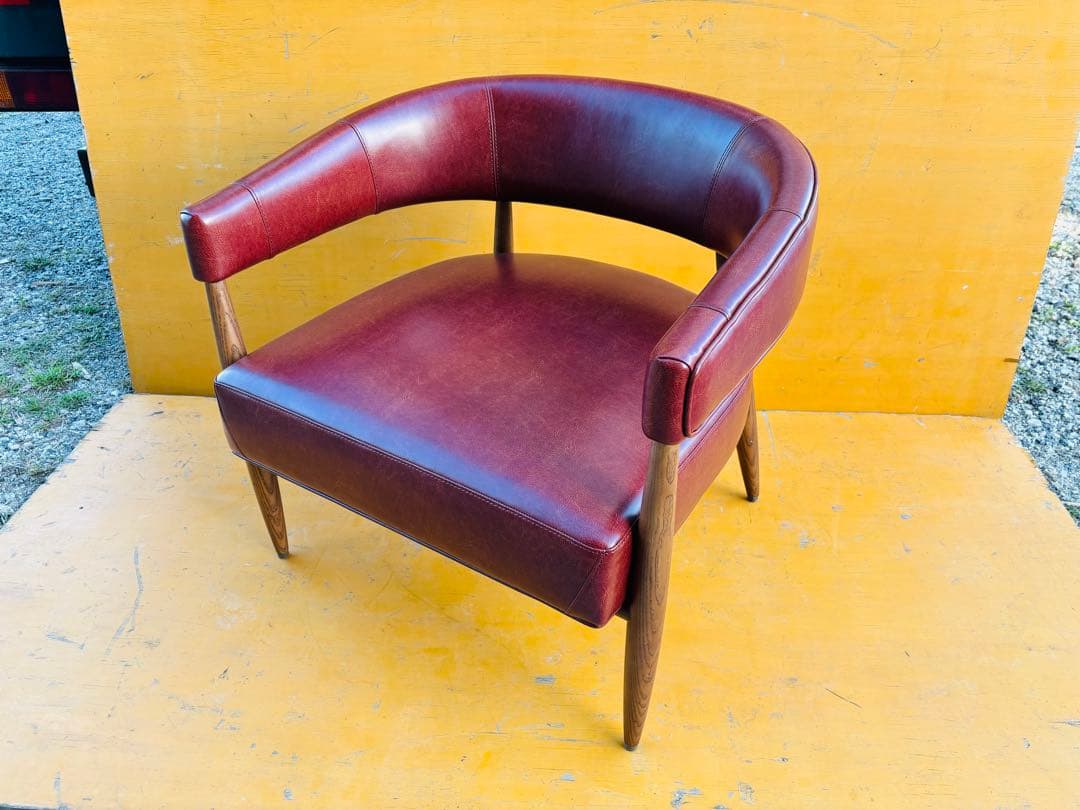 J56★アスプルンド★美品 アームチェア ラウンジチェア レザー 木製フレーム
