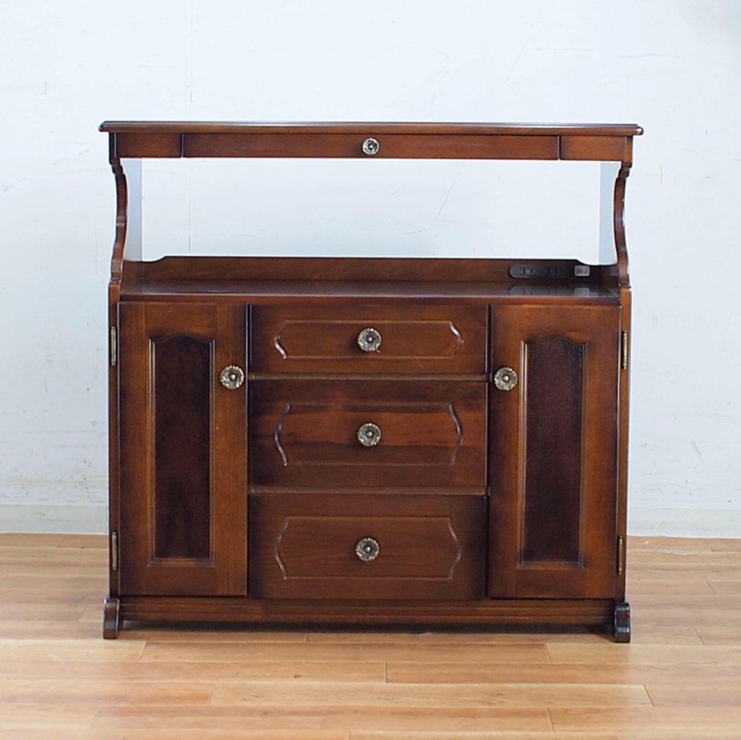 カリモク　電話台FAX台キャビネットコロニアル