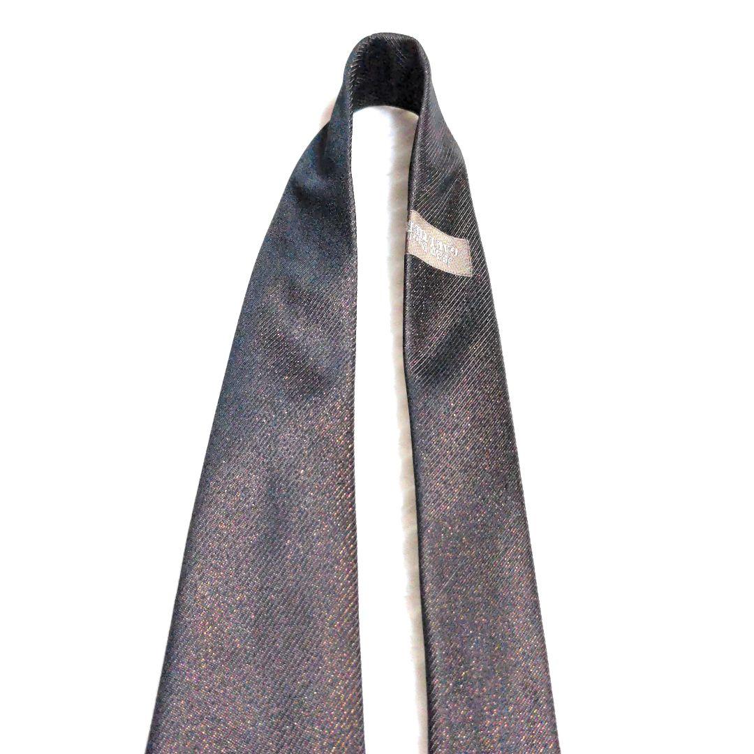 極美品　ジャンポールゴルチエ　ネクタイ　無地　ソリッド　ラメ　紳士服　シルク