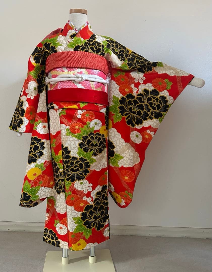 7歳　七五三　正絹着物　帯　帯揚げ　帯締め　しごき　セット