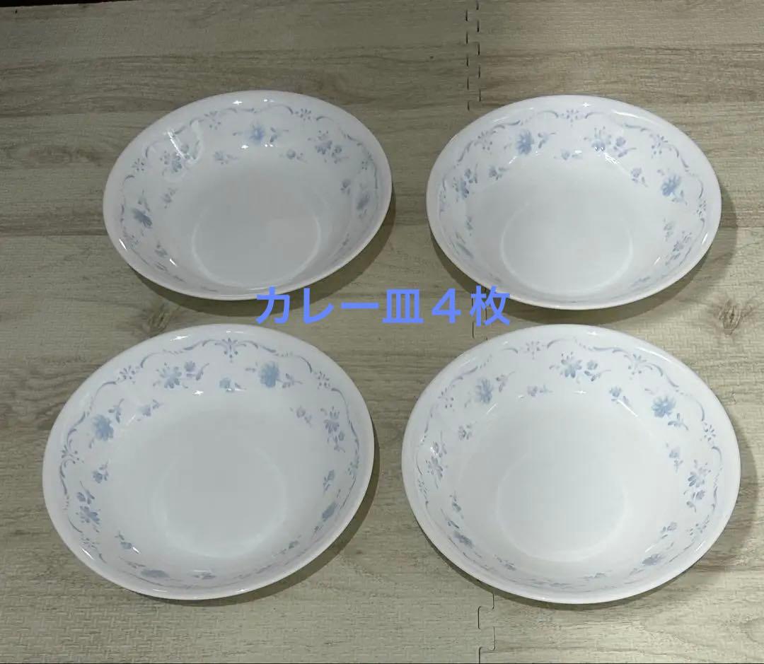 コレール 青い花　耐熱強化ガラス　ミニマムな暮らしにお　値下げ頑張ります