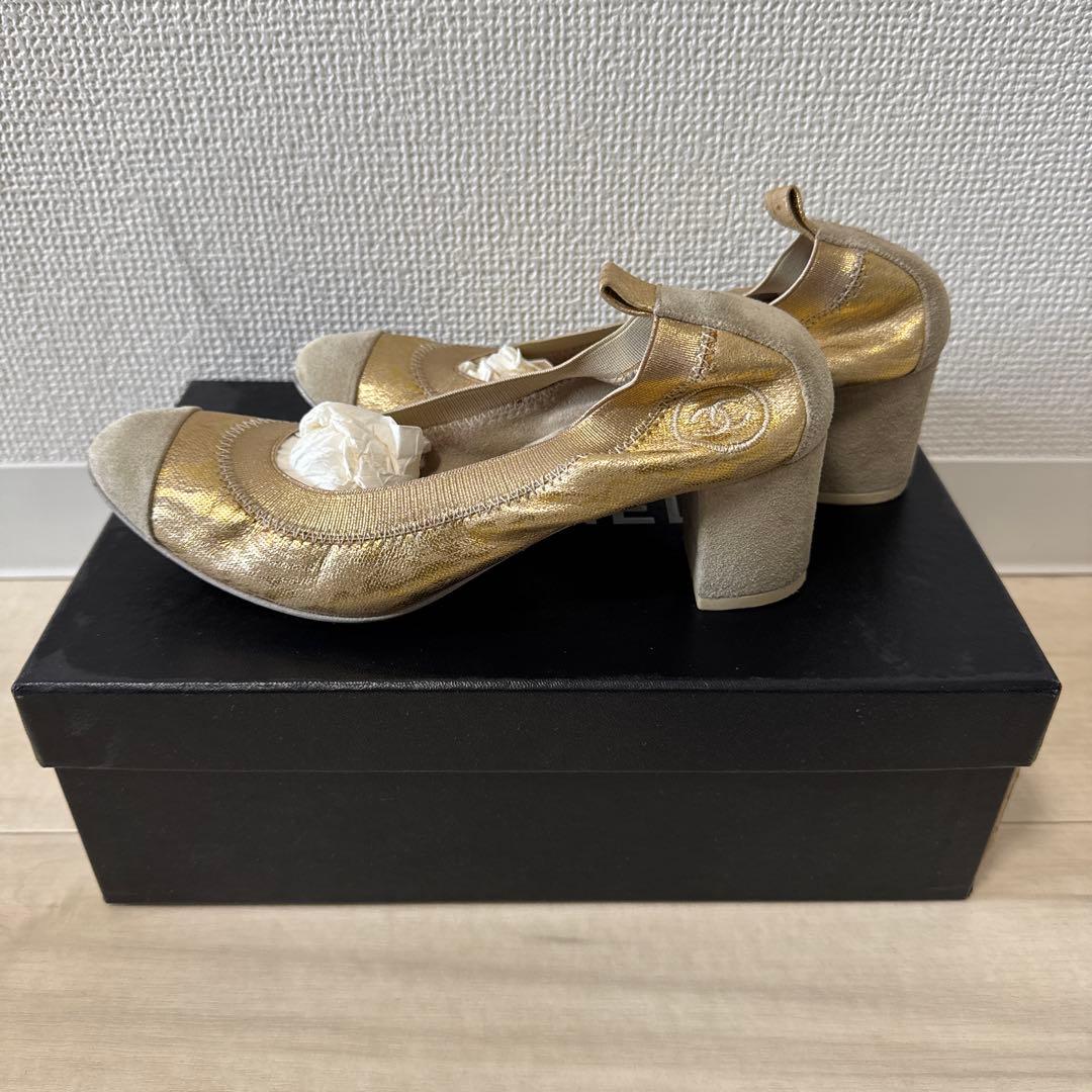 CHANEL ゴールド　パンプス　35
