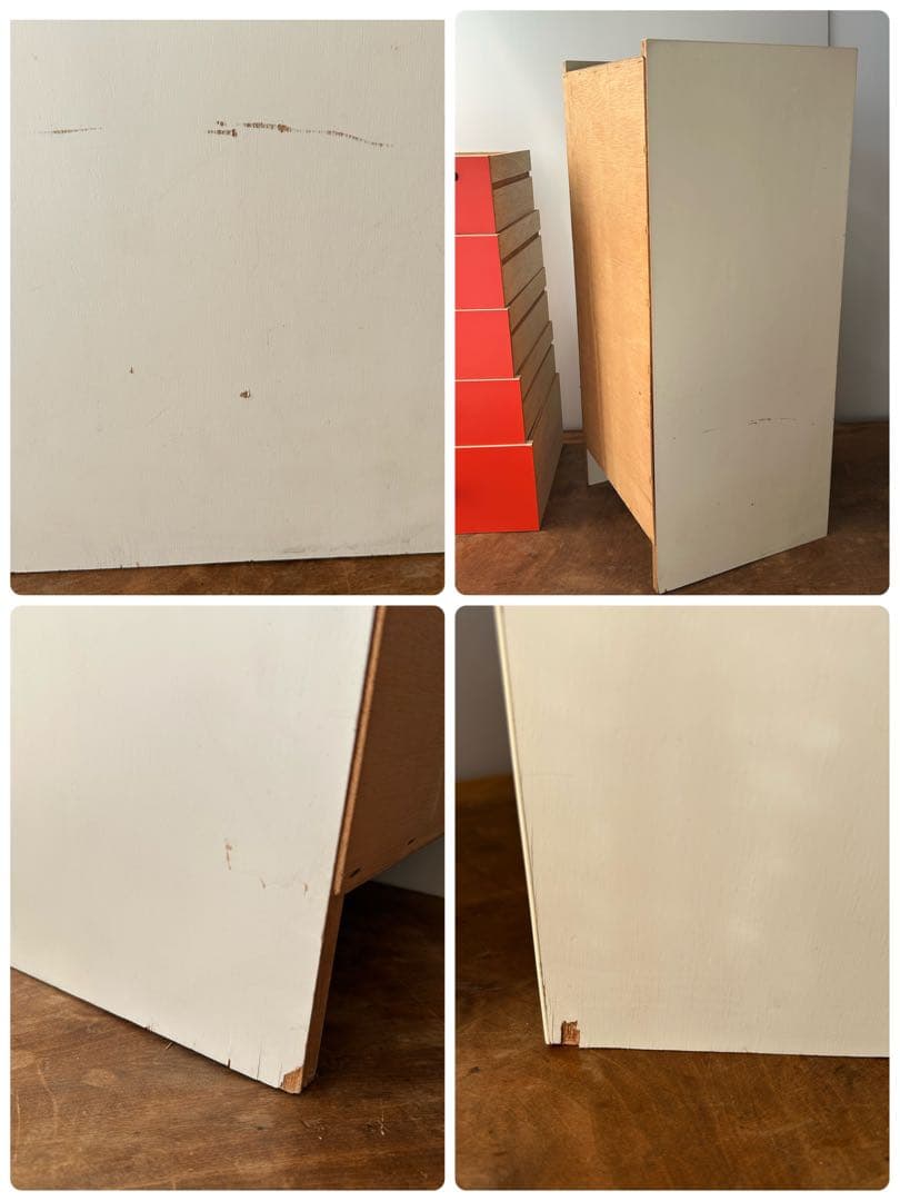 昭和レトロ　当時物　5段チェスト　引き出し　収納　オレンジ　レトロポップ　タンス