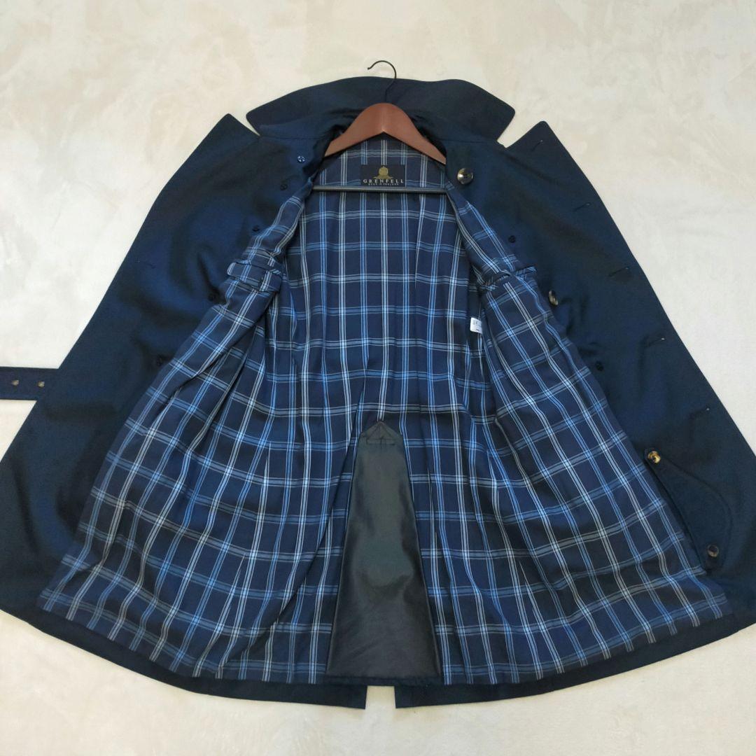 美品　英国製　GRENFEL　トレンチコート　34サイズ　ネイビー