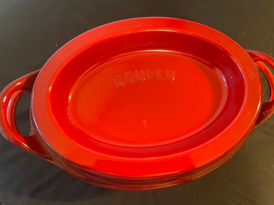ル・クルーゼ Le Creuset レッド 中型　DOUFEU ヴィンテージ
